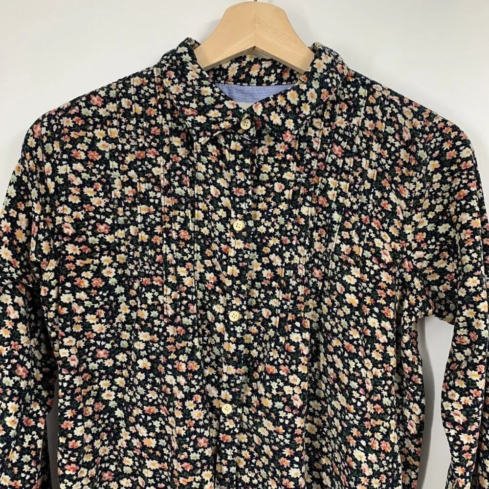 Birds of Paradise Trovata Women's Ditsy‎ Floral Pattern Corduroy Shirt Size XS - Picture 4 of 14